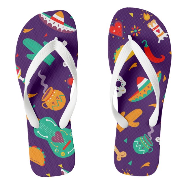 Dia De Los Muertos Flip Flops (Footbed)