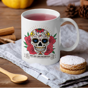Dia de Los Muertos Floral Sugar Skull Coffee Mug