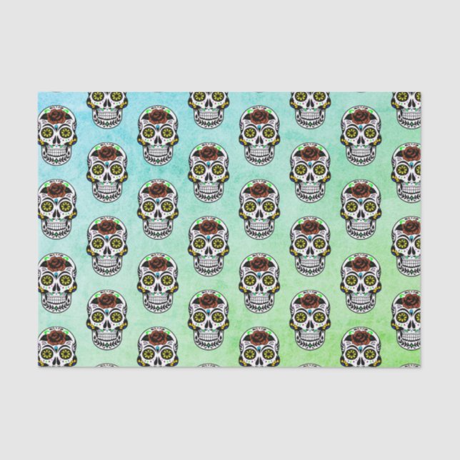 Dia De Los Muertos | Flower Sugar Skull Tissue Paper (Front)