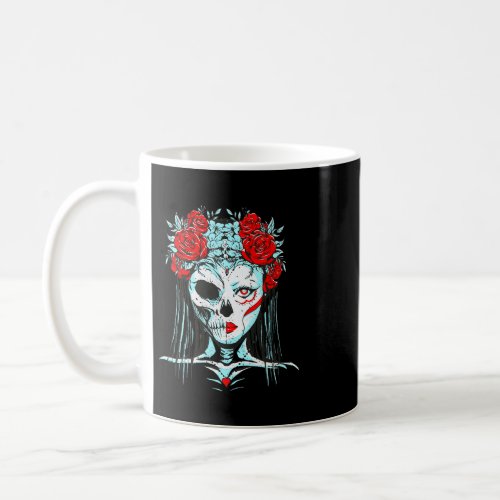 Dia De Los Muertos Girls Skull Skeleton Mask Coffee Mug