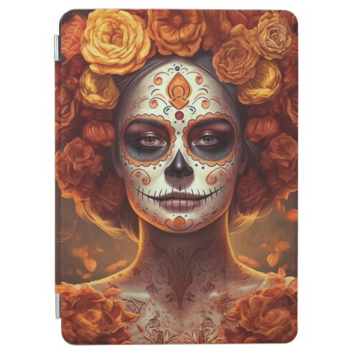 Dia de los Muertos golden painted face iPad Air Cover