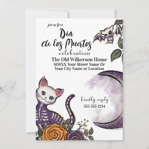 Dia de los Muertos Halloween Party Invitation