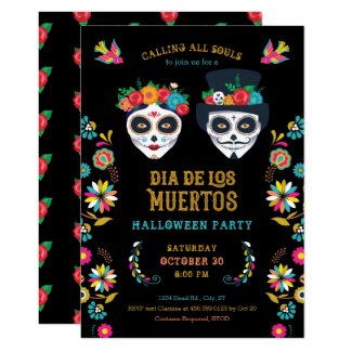 Dia de los Muertos Halloween Party Invitation