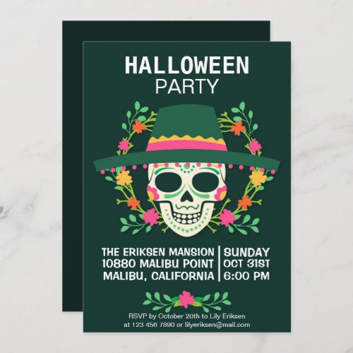 Dia de los Muertos Halloween Party Invitation