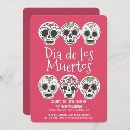 Dia de los Muertos Halloween Party Invitation