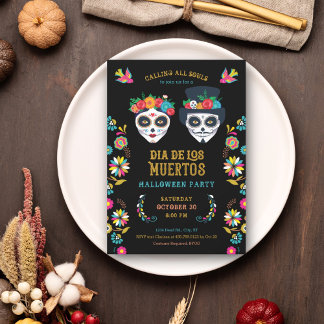 Dia de los Muertos Halloween Party Invitation
