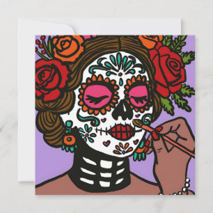 Día de los Muertos Hand Drawn Catrina Invitation
