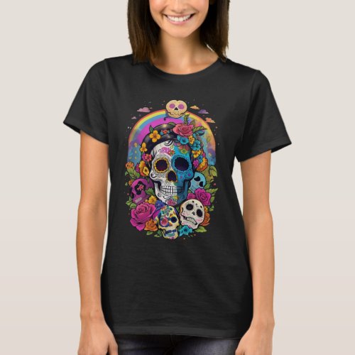 Dia de los Muertos_inspired scene with sugar skull T_Shirt