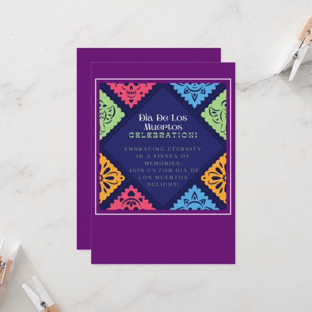 Dia De Los Muertos Invitacion  Invitation (Front/Back In Situ)