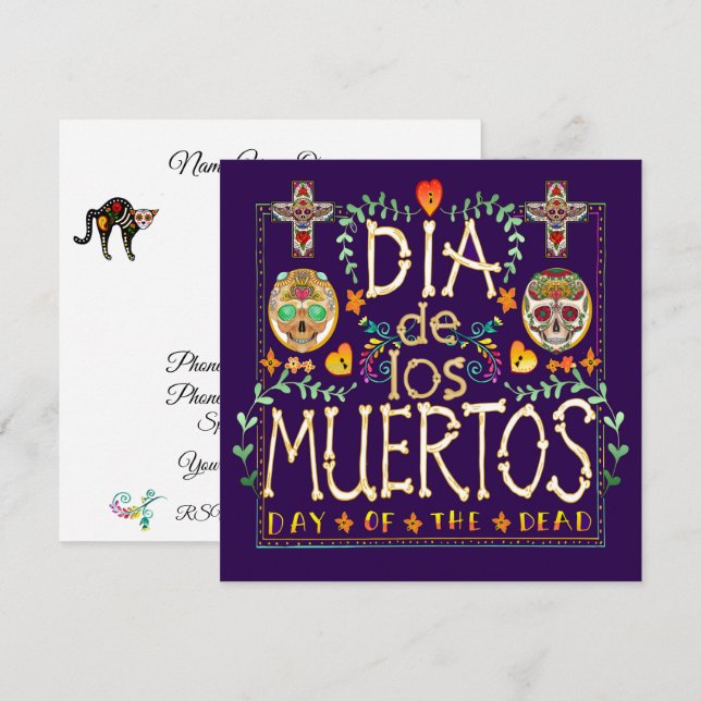 Dia De Los Muertos Invitation - Day of the Dead (Front/Back)