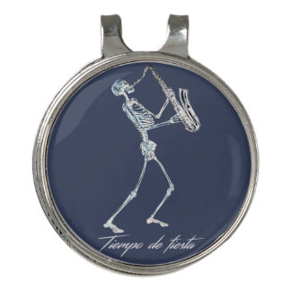 Día de los Muertos Jazz Skeleton Golf Hat Clip