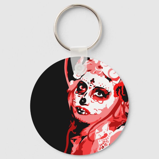 dia de los muertos keychain (Front)
