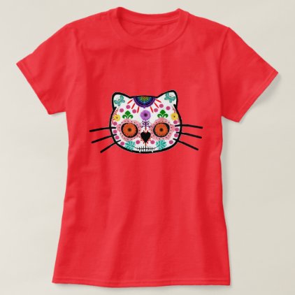Dia de los Muertos Kitten Cat Halloween T-Shirt