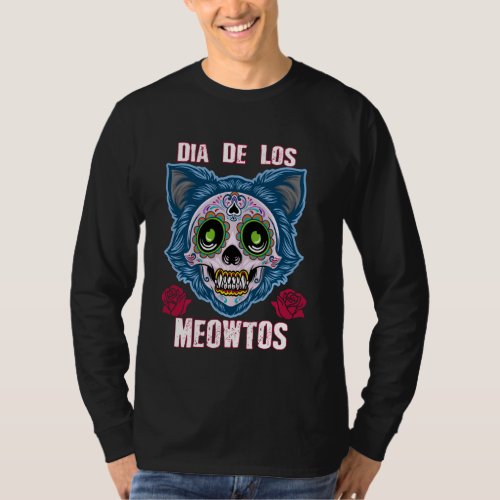 Dia De Los Muertos Kitty Sugar Skull Day Of The De T_Shirt