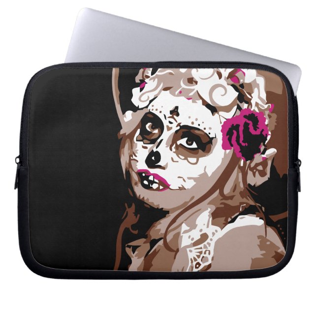 dia de los muertos laptop sleeve (Front)