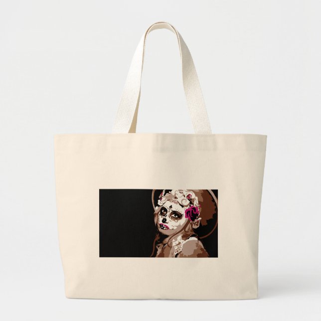 dia de los muertos large tote bag (Front)