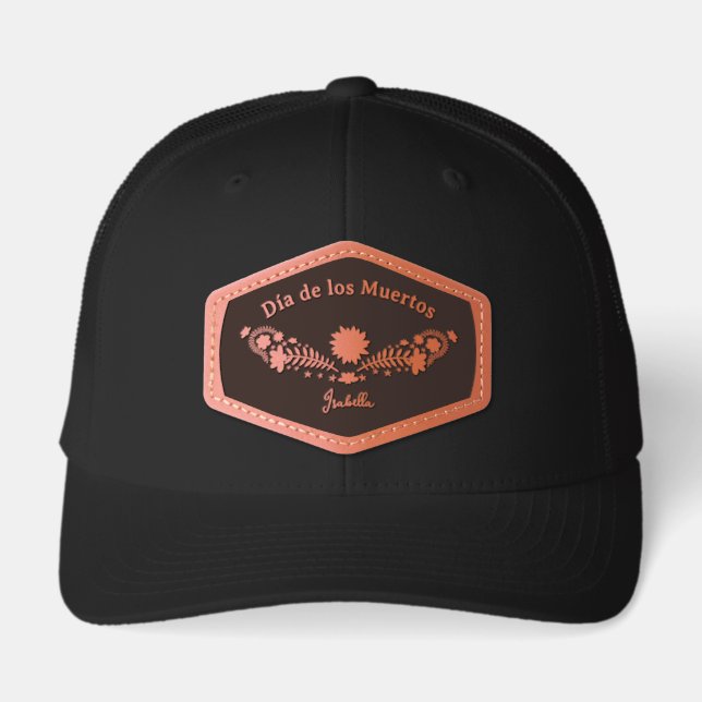Dia de los Muertos Leather Patch Hat (Front)