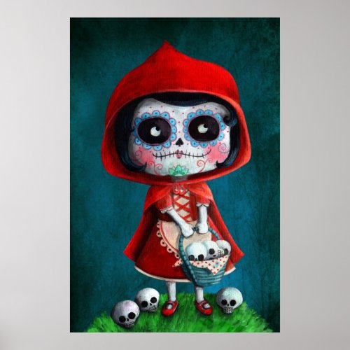 Dia de los Muertos Little Red Riding Hood Poster