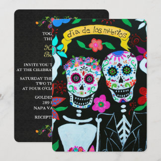 DIA DE LOS MUERTOS LOVE COUPLE WEDDING INVITATION