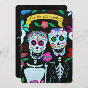 DIA DE LOS MUERTOS LOVE COUPLE WEDDING INVITATION