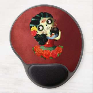Dia de Los Muertos Lovely Mexican Catrina Girl Gel Mouse Pad