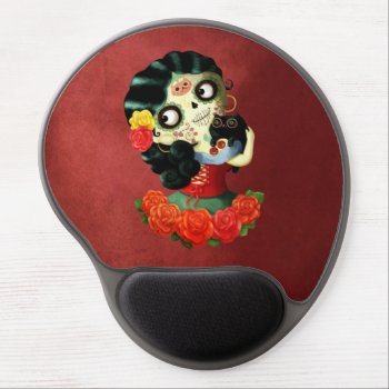 Dia De Los Muertos Lovely Mexican Catrina Girl Gel Mouse Pad by colonelle at Zazzle