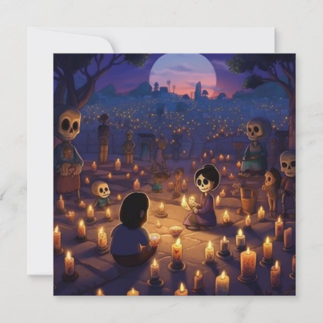 Dia de los Muertos "Marigold Meadows" Cemetery Invitation (Front)