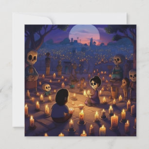 Dia de los Muertos "Marigold Meadows" Cemetery Invitation