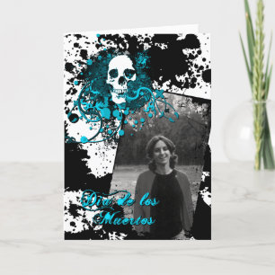 dia de los muertos memorial celebration letterpress thank you card