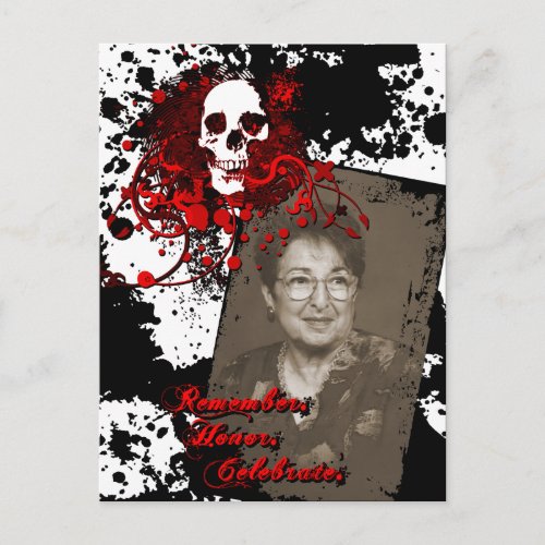 dia de los muertos memorial celebration postcard