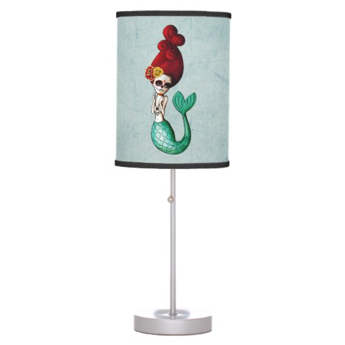 Dia de Los Muertos Mermaid Table Lamp