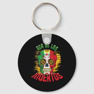 Dia De Los Muertos Mexican Flag Mexico Skull Cool  Keychain