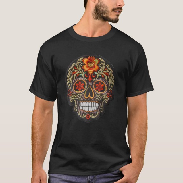 Dia De Los Muertos Mexico Sugar Skull La Catrina H T-Shirt (Front)