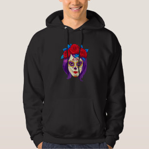 Dia De Los Muertos Mexico Women's Mask La Catrina Hoodie