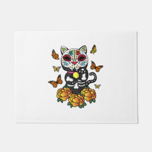 Dia de los Muertos Monarch Butterfly Sugar Skull C Doormat