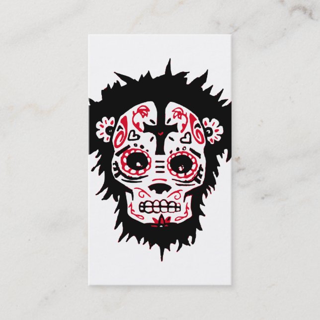 dia de los muertos monkey business card (Front)