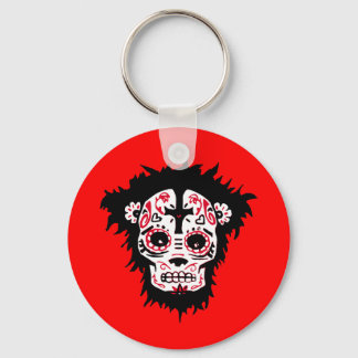 dia de los muertos monkey keychain
