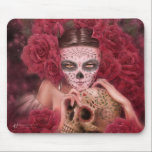 Dia de los Muertos Mousepad<br><div class="desc">For the Dia de los Muertos (Day of the Dead) celebration, here's a dark fantasy art of two painted skulls surrounded by red roses.</div>