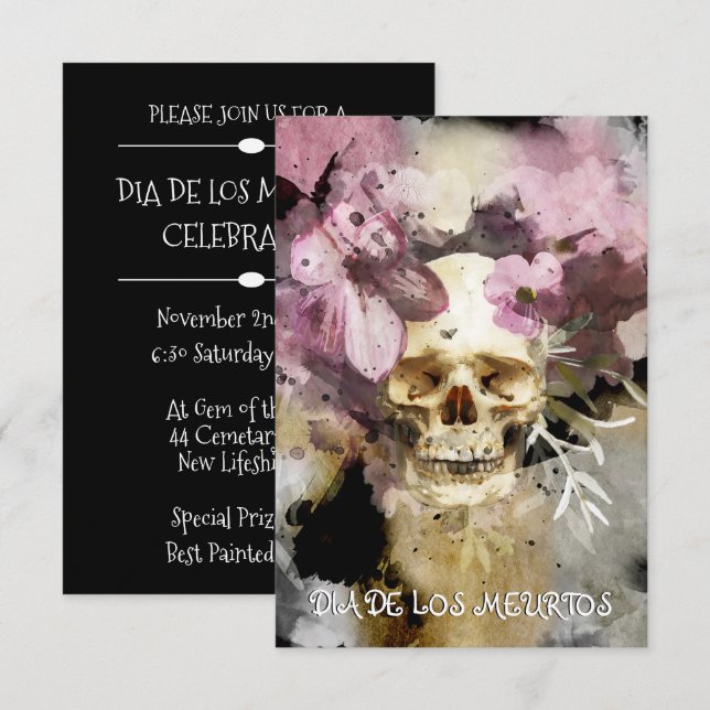 Dia De Los Muertos or Day Of The Dead Party Invitation (Front/Back)