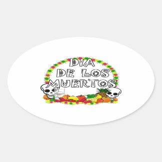 Dia De Los Muertos Oval Sticker