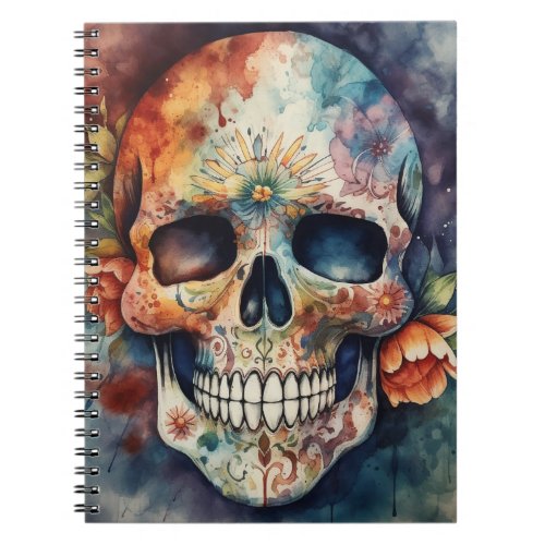 Dia de los Muertos painted skull customizable Notebook