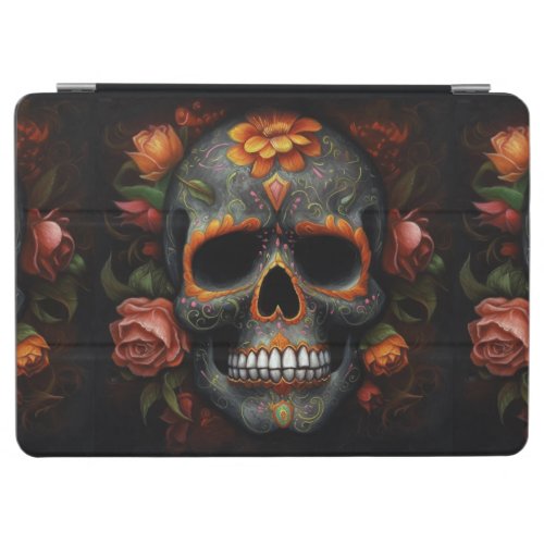 Dia de los Muertos painted skull flower calavera iPad Air Cover