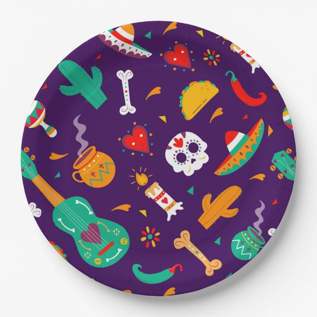 Dia De Los Muertos Paper Plates (Front)