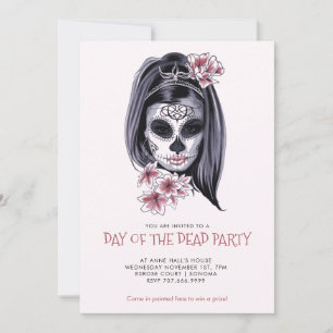 Dia De Los Muertos Party Blush Pink Invitation