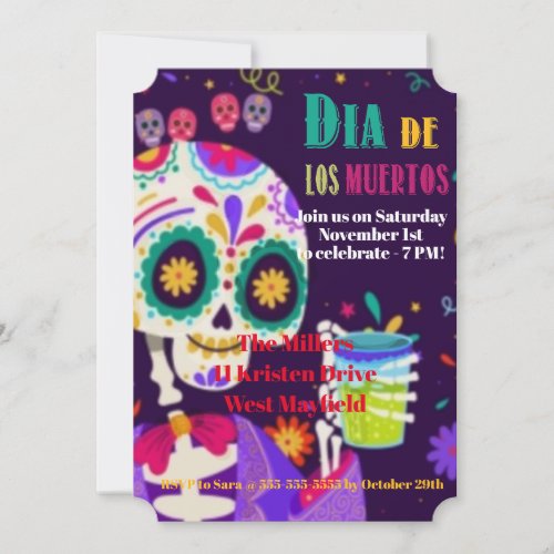 Dia de los Muertos Party Invitation