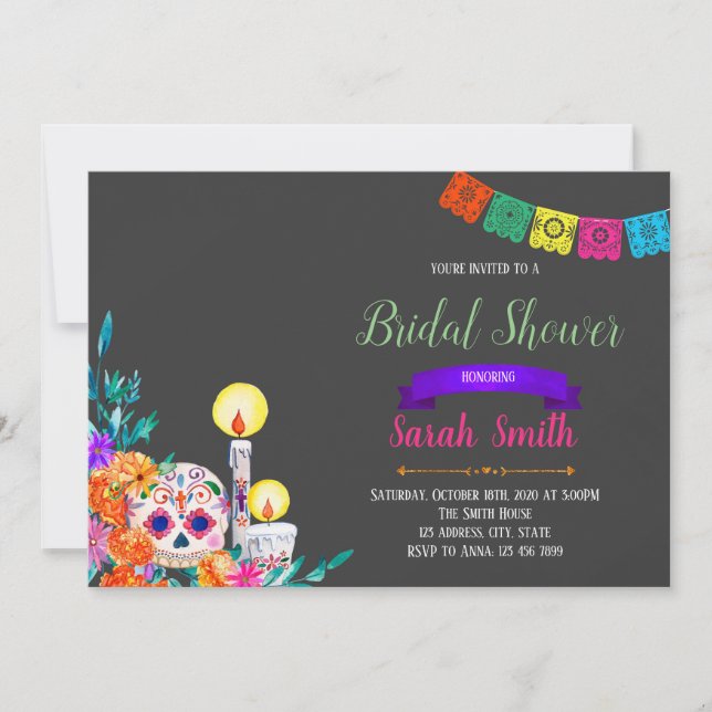 Dia de los Muertos party invitation (Front)