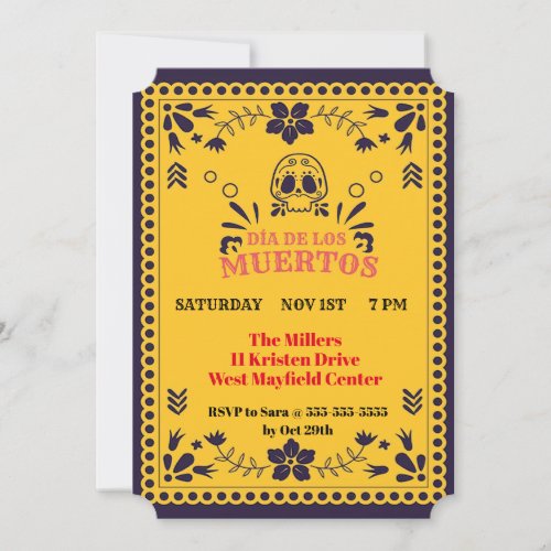 Dia de los Muertos Party Invitation