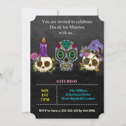 Dia de los Muertos Party Invitation