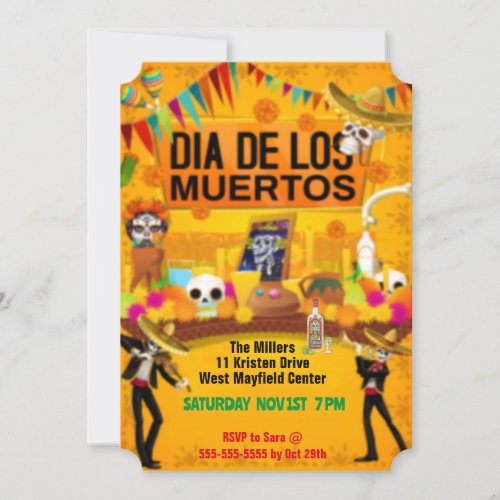 Dia de los Muertos Party Invitation