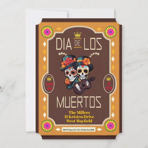 Dia de los Muertos Party Invitation